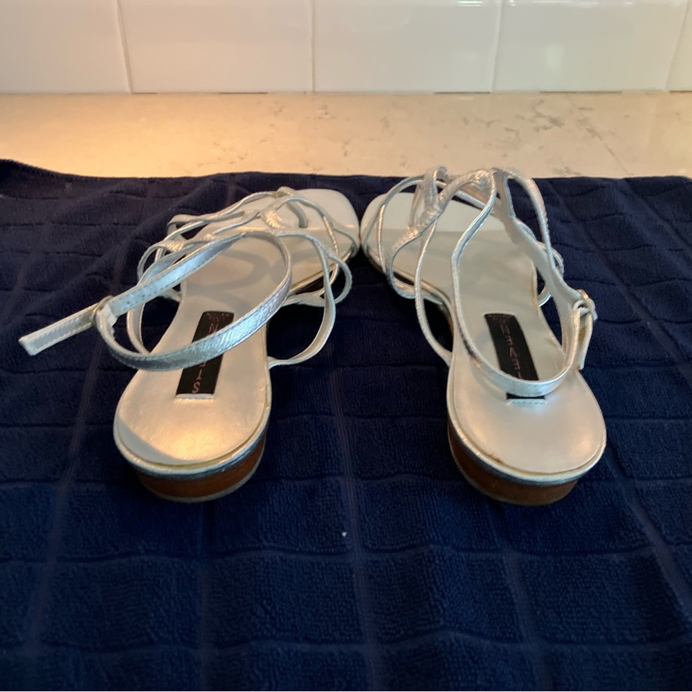 Steven By Steve Madden Silver Strappy Sandals